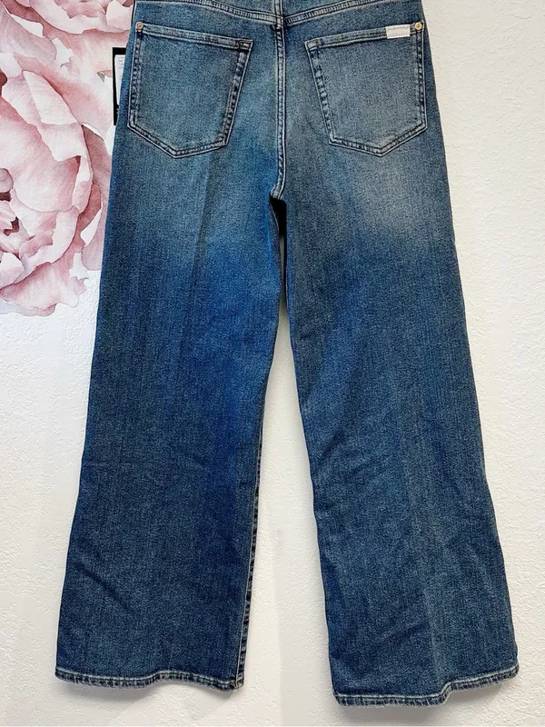 7 For All Mankind Ultra Hi Rise Wide Leg Jo Petite New With Tags Sea Level 28 - Image 13
