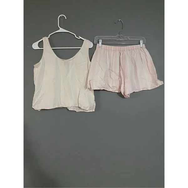 Victoria’s Secret Vintage Gold Label Pink White Stripe Pajama Set Medium - Image 2
