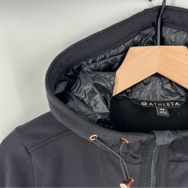 Athleta Windy‎ Point Hoodie Full Zip Front Layered Athleisure - Image 3