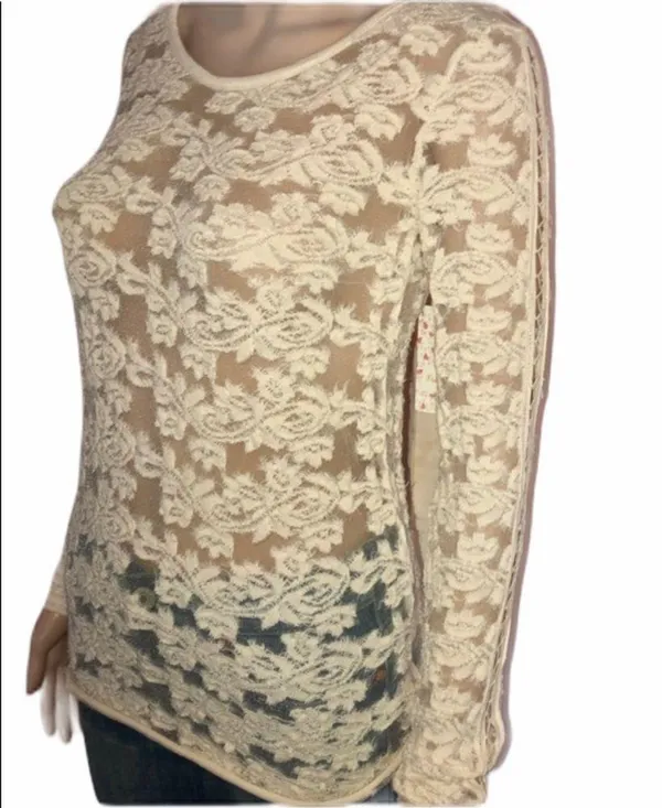 Free People floral lace blouse - Image 4