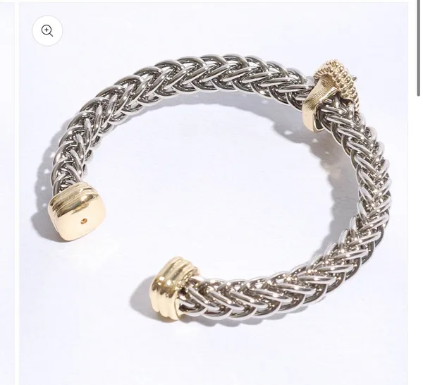 Two T Ponytail Eye Pave Bangle Bracelet Silver - Image 7