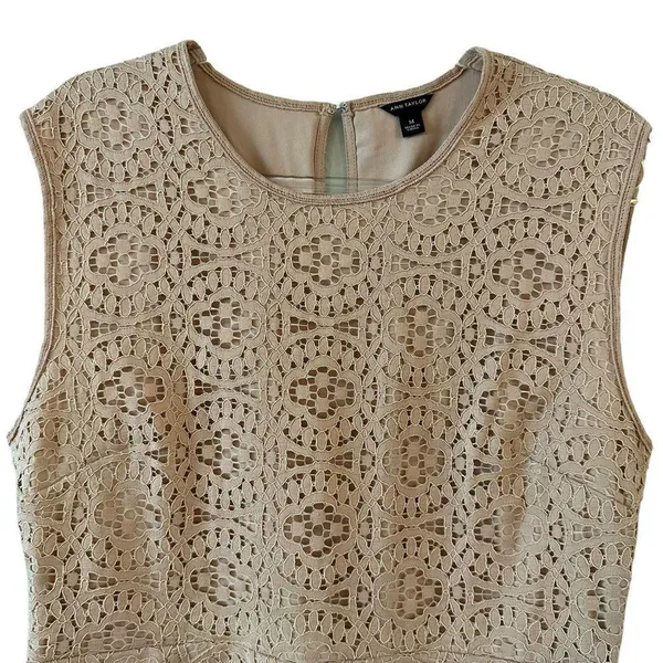 Ann Taylor Lace Sleeveless Top in Beige - Image 7