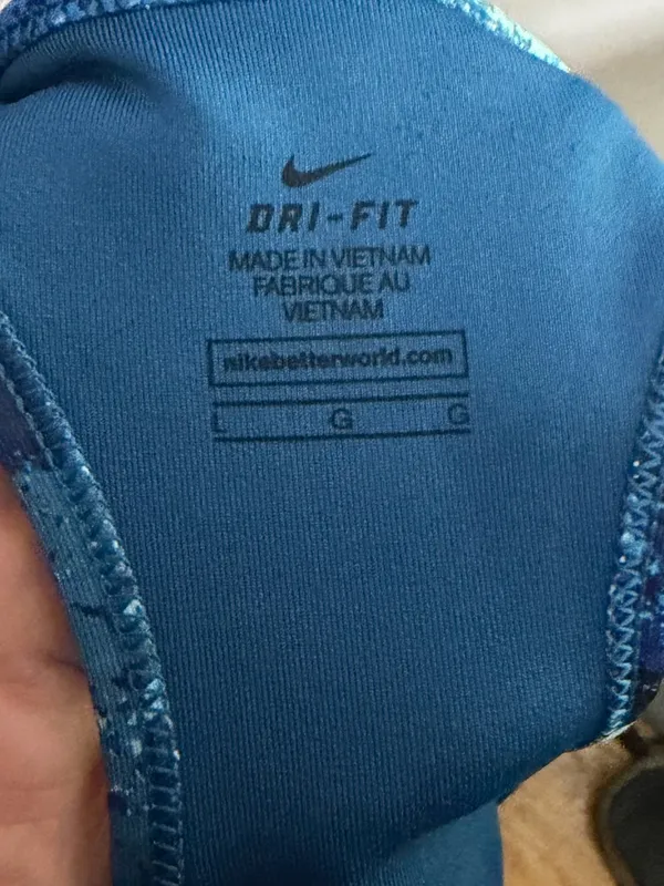 Nike Blue Sports Bra Size L - Image 5