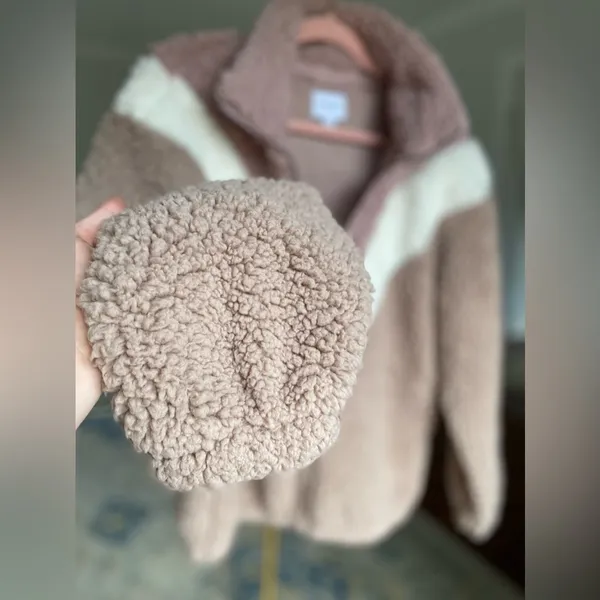 Nine‎ West Pullover Sweater Cozycore Valentines Sherpa Teddy Soft Zip Fluffy - Image 5