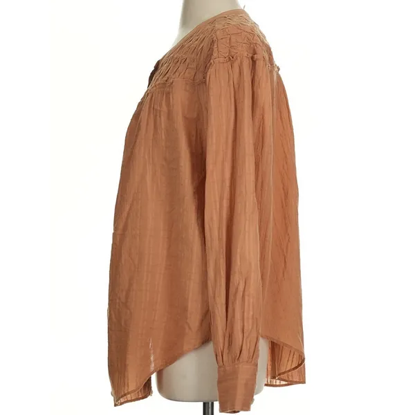 Free People $138 Marigold Button down Blouse Top Wood Chimes Fall Oversized M - Image 8