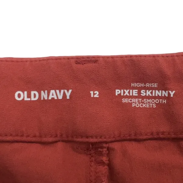 Old Navy Pixie Skinny Solid Pants Rust Red Business Casual Stretch Size 12 - Image 5