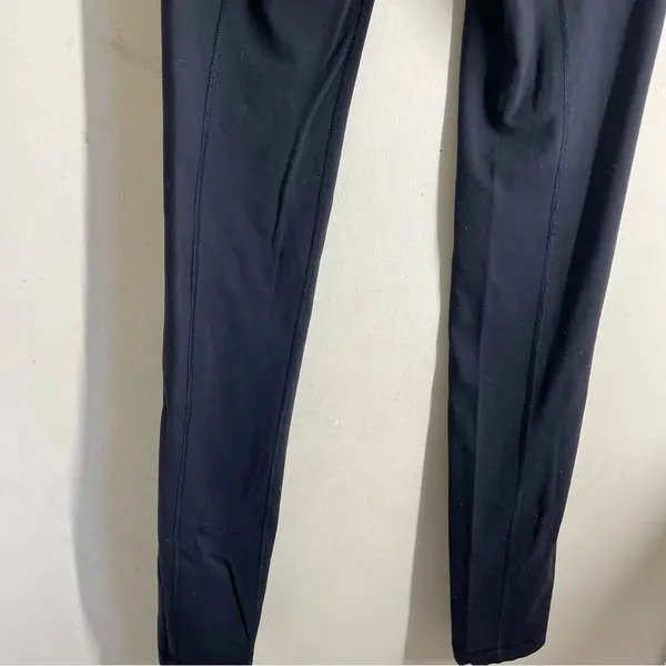 Lululemon High Rise Leggings Black / White Waistband Long Inseam 34” - Image 9