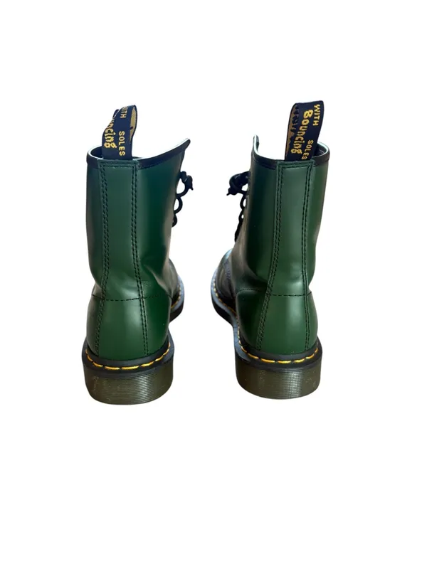 Dr Martens Air Cushioned 1460 8 Hole Green Leather Combat Ankle Boots Womens 7 - Image 4