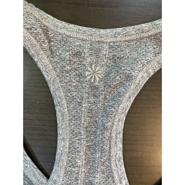 Athleta Fastest Track Medium‎ Seamless Ruched Tank Top Gray Athleisure - Image 12