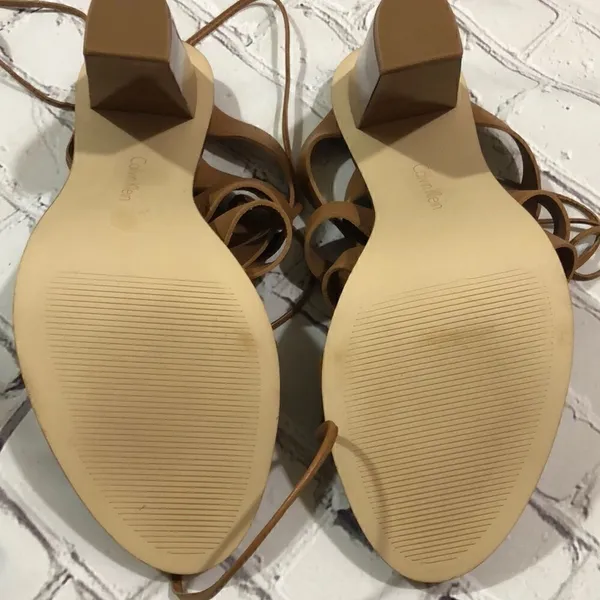 Calvin Klein Penelope tan strappy heels - Image 9
