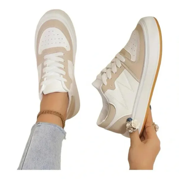 Bafa Bafa Low Top Platform Sneakers Women Size 8‎ White Tan Casual Shoes - Image 3