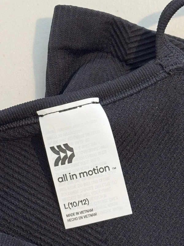 All In Motion Romper Large Black Compressive Spaghetti Strap Pilates Sporty Luxe - Image 5