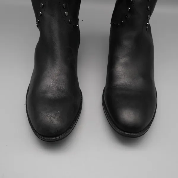 Sam Edelman Paxton Knee High Studded Moto Boots 9M-WC Black Leather Wide Calf - Image 3