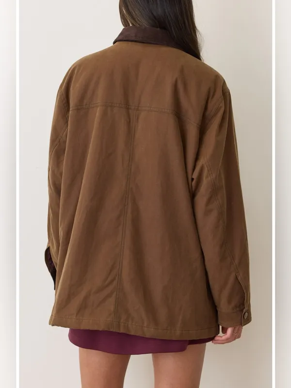 Marine Layer Riley Cotton Barn Jacket in Brown S - Image 7