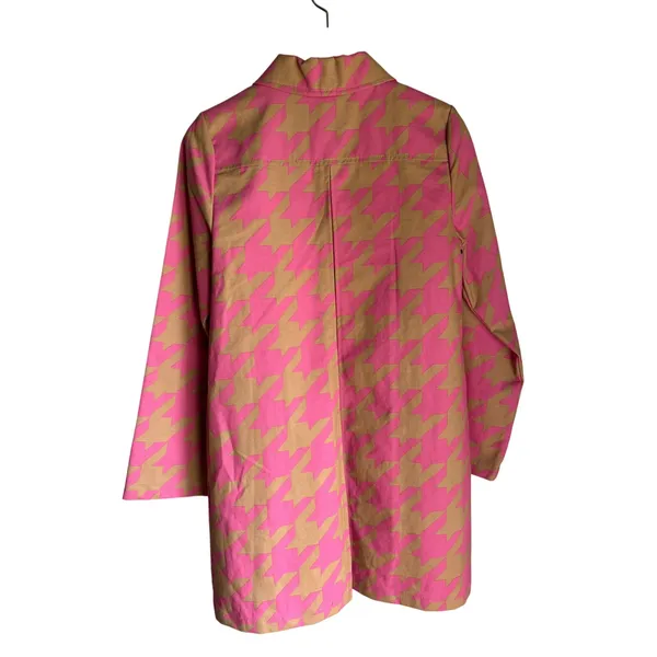 Isaac Mizrahi 20th Anniversary Pink Tan Houndstooth Coat XS Target Mod Preppy - Image 3