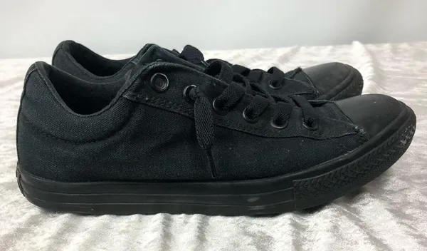Converse shoes black chuck taylor all star sneakers size 8 unisex junior - Image 4