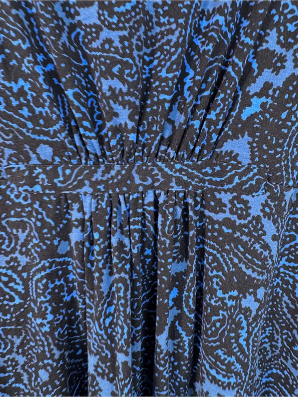 Boden Blue Black Printed Mini Dress Womens 8P Stretch Comfort Sleeveless Casual - Image 3