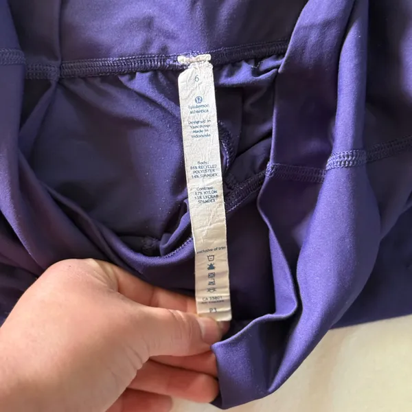 Lululemon Om Pants Purple High Rise Yoga‎ Joggers Adjustable Hem Size 6 - Image 2