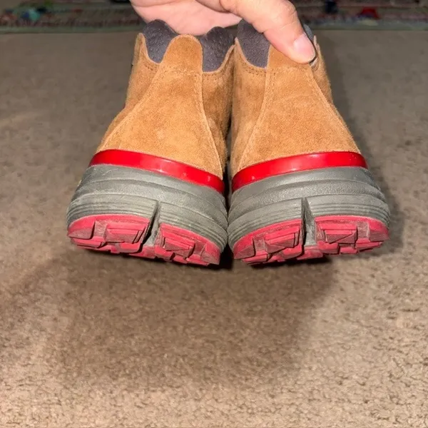 Danner Mountain 600 Waterproof Suede Hiking Boots Vibram Sole Brown Red 8 - Image 9