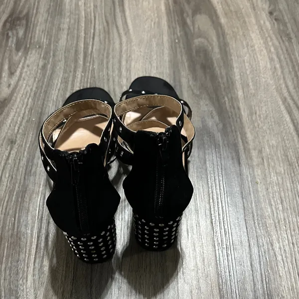 Chic Black Studded Women's Heels Size 10 - Image 3