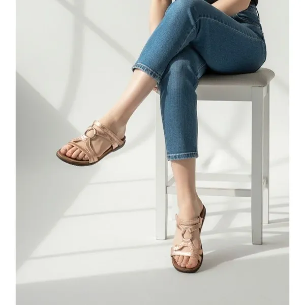 NAOT Carmen Soft Rose Gold Leather Sandals EU 37 US 6-6.5 - Image 10