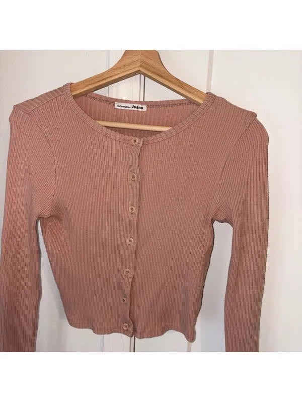 Reformation Jeans $148 Womans Small ribbed button-front crop top Summer Shirt - Image 5