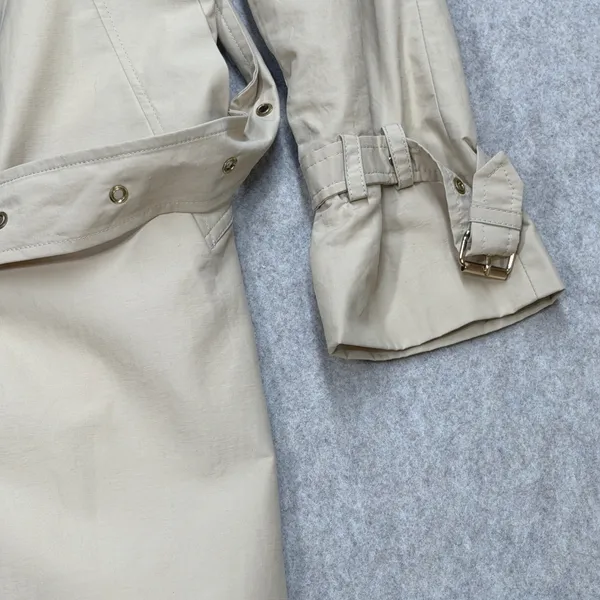 Isaac Mizrahi Trench Coat Womens S Beige Classic Preppy Dark Academia Business - Image 6