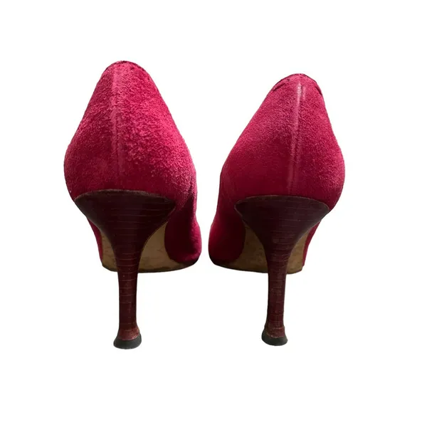 Manolo Blahnik‎ vintage red Suede Pointed Toe Black 38 professional quiet luxury - Image 5