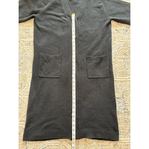Cabi Sweater Womens Small Black Midi Longline Cardigan‎ Travel Preppy Academia - Image 7