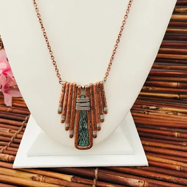 Lucky You Cooper Tone Necklace & Earrings NWT - Image 3