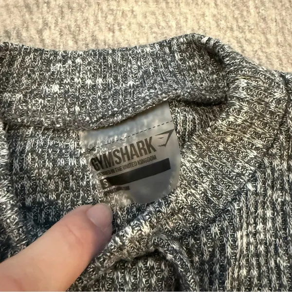 Gymshark Splounge Gray Ribbed Knit Racerback Crop Top Small - Image 4