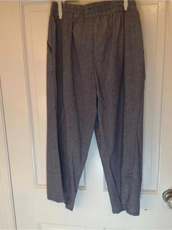 Umgee Blue Cropped Chambray Pants size S NWT - Image 5