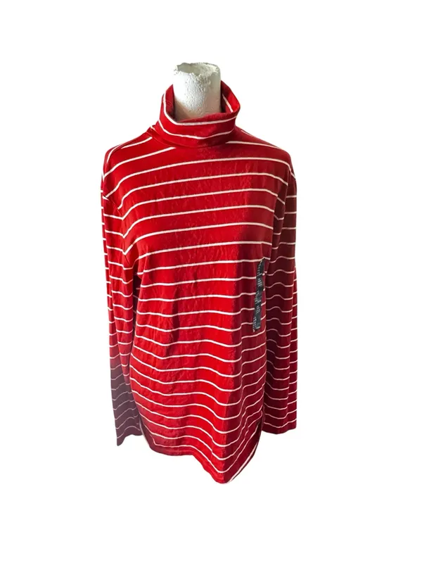 GAP Factory Red & White Striped Turtleneck Sweater - Image 5