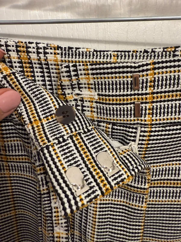 Ann Taylor Plaid Tweed High Rise Belted Dress Pants - Image 4