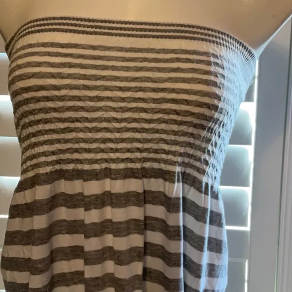 Striped Gray Maxi Dress Size M - Image 2