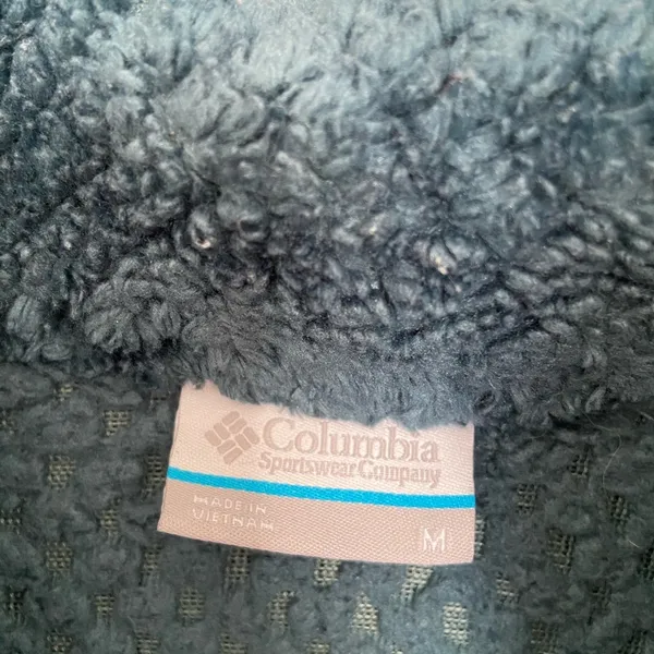 EUC Columbia women’s green‎ teal soft plush textured zip jacket medium - Image 5