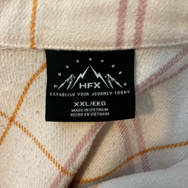 HFX Pink Orange Cream Plaid Snap Up Long Sleeve Shacket Jacket‎ Women’s Size XXL - Image 3