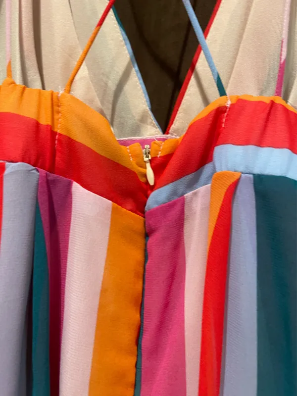 Essue Striped Colorful Long Dress Small - Image 4