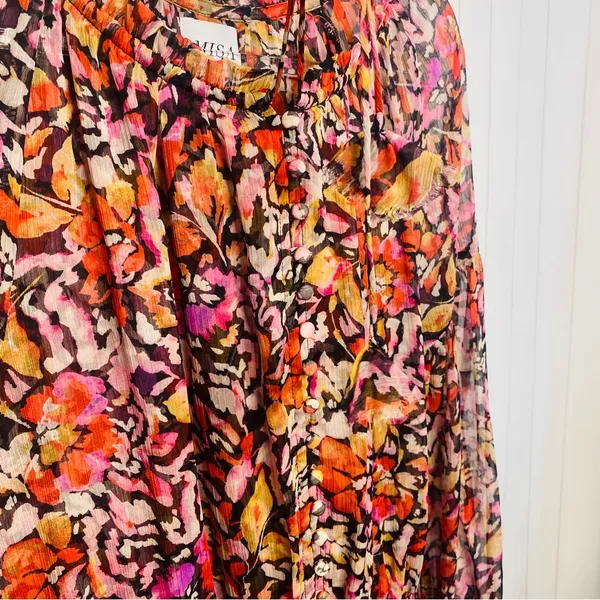 Misa Los Angeles Celina Dress in Fire Floral Feminine - Red, Pink, Black XS Gorg - Image 7