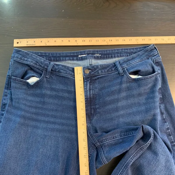 Old Navy High Rise WOW Wide‎ Leg Jeans Dark Wash Size 20 Minimal Casual Everyday - Image 7