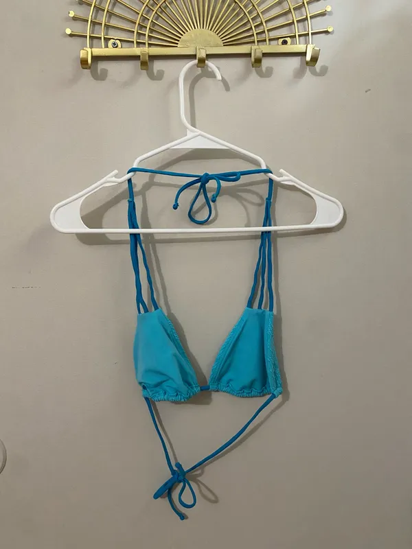 Tilly's Turquoise Ribbed Hibiscus Bikini Two-Piece - Image 4