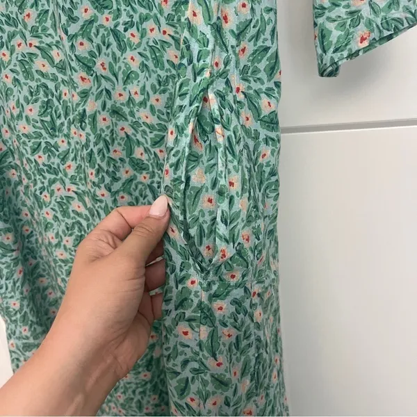 Roller Rabbit Cerro‎ Green Floral Dress Long Sleeve Curtis Maxi - Image 3