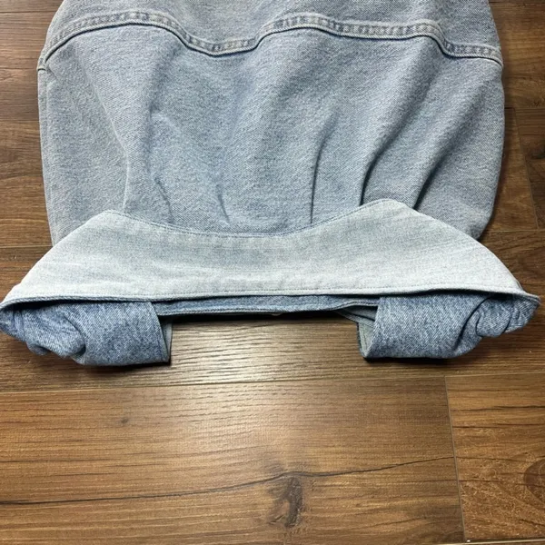 Denim Purse Tote Bag Light Wash Jean Lined Clasp Hobo Travel Inner Pocket Pleats - Image 11