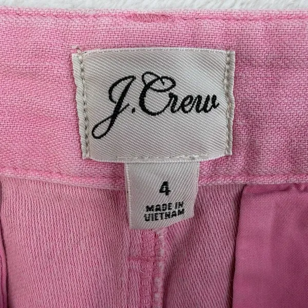 J. Crew Sz 4 Garment Dyed Foundry Pants Straight Leg Cotton Pink AP392 Woman's‎ - Image 7