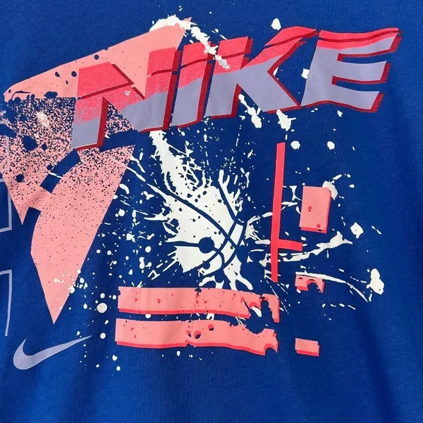 Nike Blue Pink Dri-Fit Athletic Cut Cotton Tee Shirt T-Shirt Womens XL NWOT - Image 2