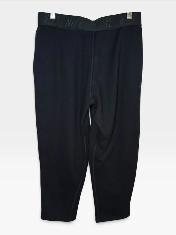 Nike Dri-FIT Black Cropped Athletic Pants Sweatpants Logo Waistband MEDIUM - Image 3