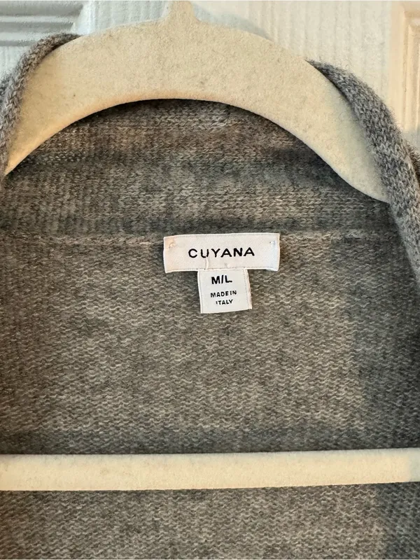 Cuyana Single Origin Cashmere Long Cardigan Gray Size M/L - Image 4