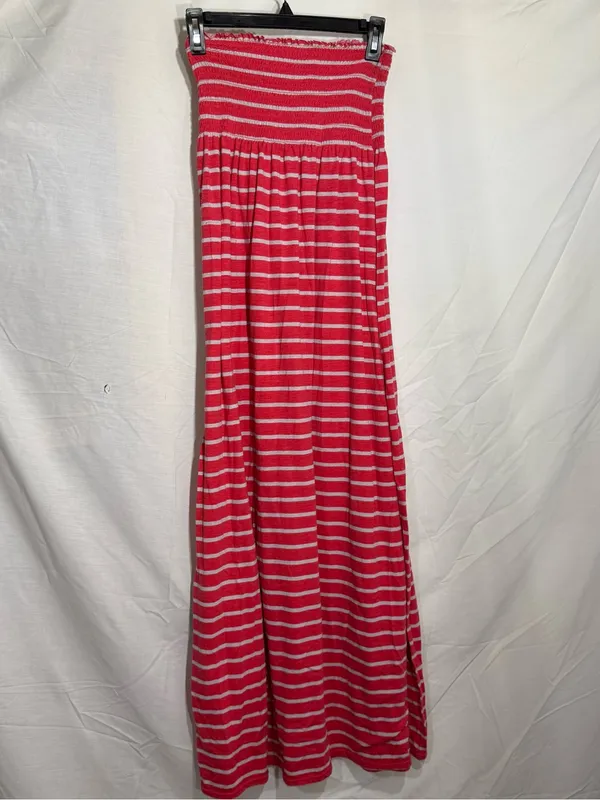 Faded Glory Orange Strapless Striped Maxi Dress Size Medium - Image 2
