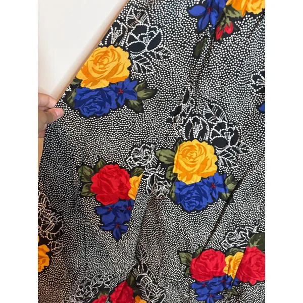 American Vintage Vtg polkadot floral patterned midi skirt - Image 3