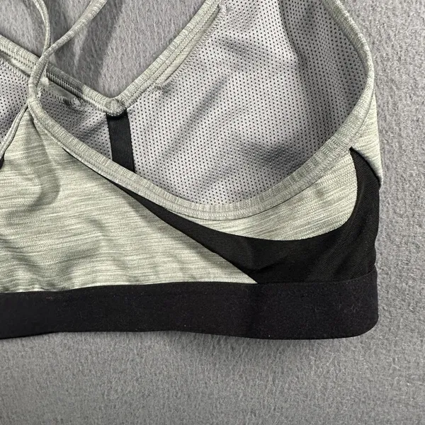 Nike Sports Bra Womens Small Gray‎ Black Dri-FIT Strappy Crossback Athletic - Image 9